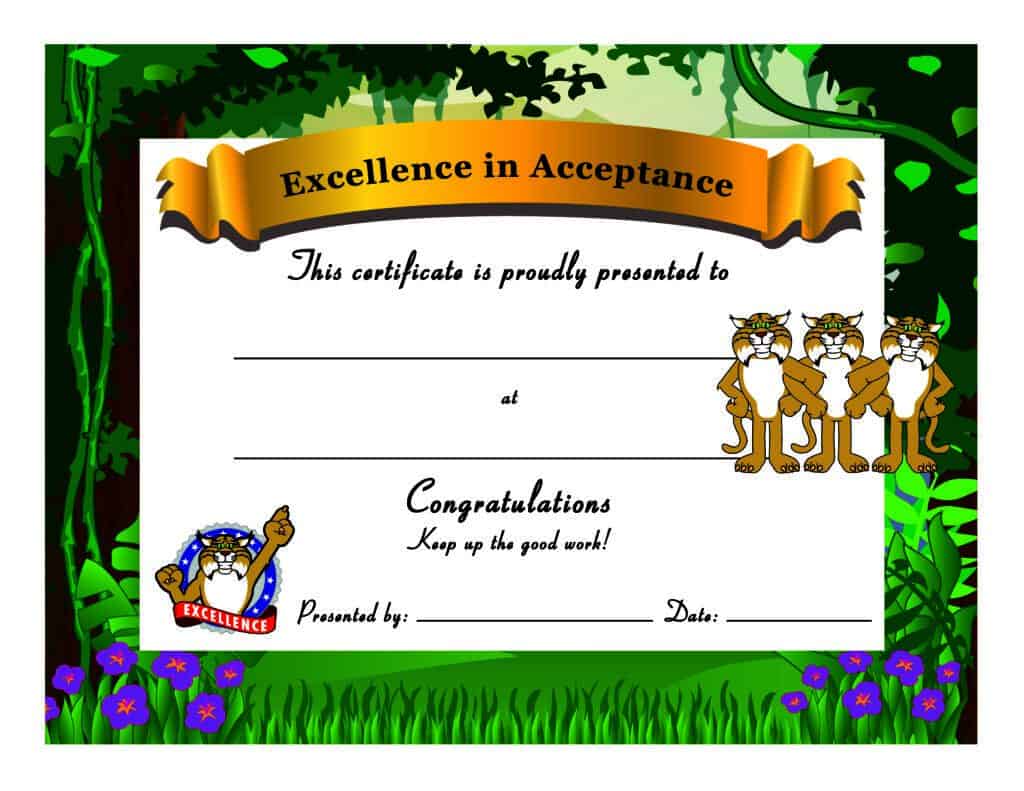Wildcat Award Certificate