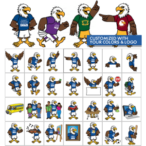 Eagle Mascot Clipart Set