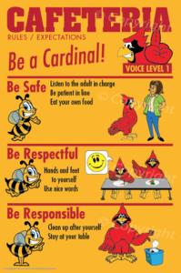 PBIS Posters Cardinal Cafeteria Rules