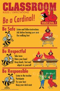 PBIS Posters Cardinal Classroom Rules