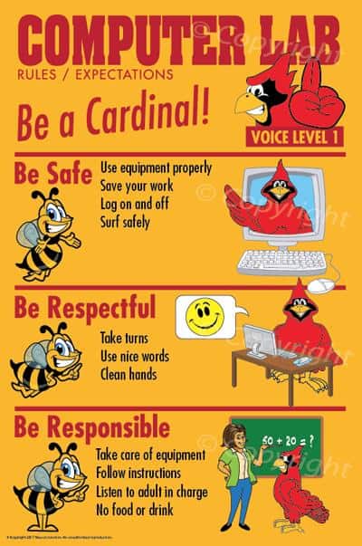 PBIS Posters Cardinal Computer Lab Rules