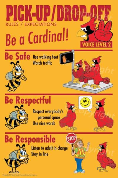 PBIS Posters Cardinal Pick Up Rules