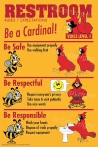 PBIS Posters Cardinal Restroom Rules