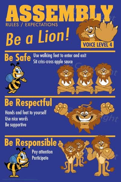 PBIS Posters Lion Assembly Rules