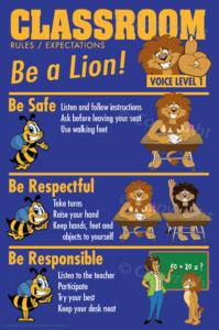 PBIS Posters Lion Classroom Rules