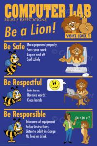 PBIS Posters Lion Computer Lab Rules