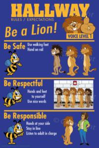 PBIS Posters Lion Hallway Rules