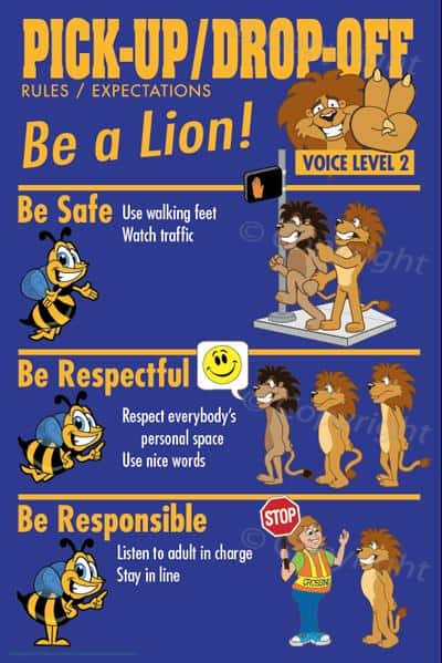 PBIS Posters Lion Pick UP Rules