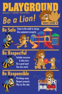 PBIS Posters Lion Playground Rules