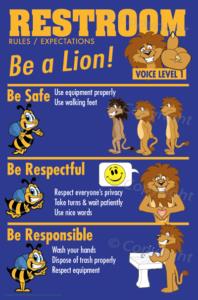 PBIS Posters Lion Restroom Rules
