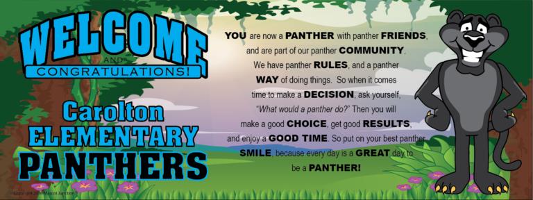 Panther Welcome Banner Vinyl Printing Mascot Junction