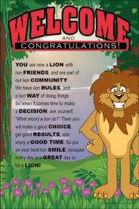Lion Mascot Poster PBIS