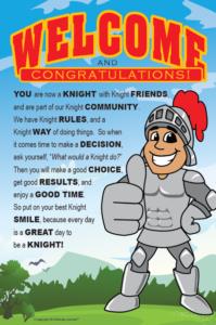 Knight Mascot Welcome Poster