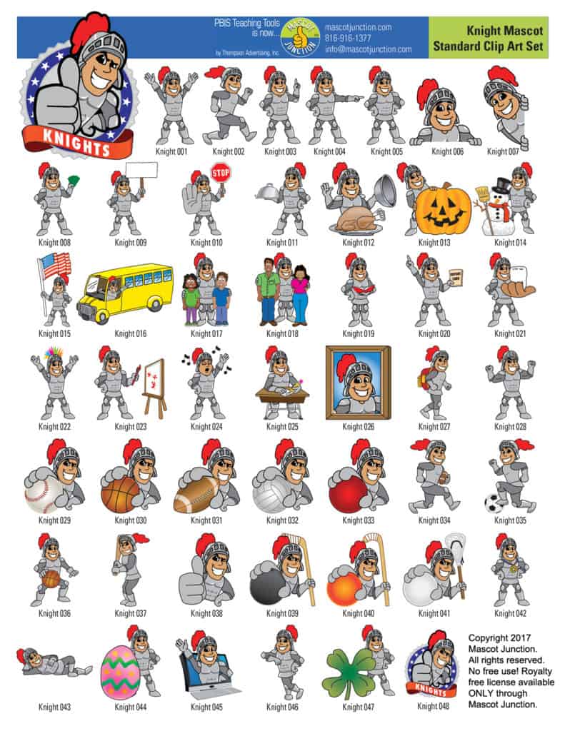Knight Mascot Clip Art Images