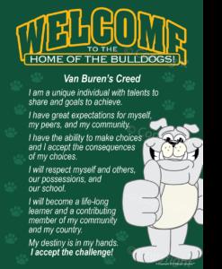 Bulldog Mascot Welcome Poster