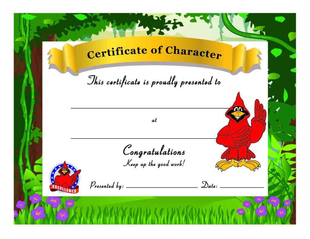 Cardinal Award Certificate