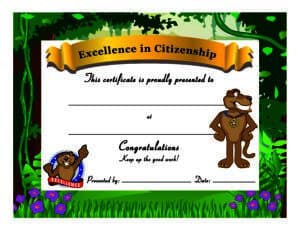 Cougar Award Certificate PBIS