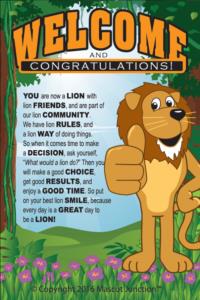 School Poster Lion Mascot