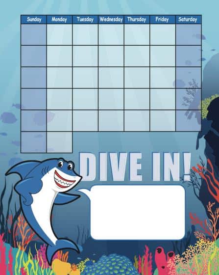 Shark Calendar - Mascot Junction