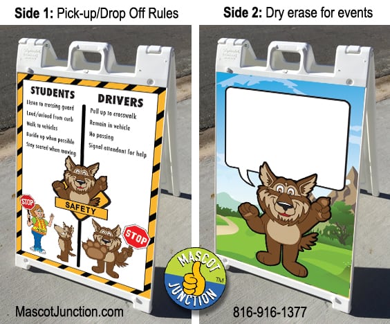 Wolf Mascot PBIS Sign Poster Banner