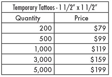 Tot ziens Plasticiteit periscoop Tattoo Price List - Mascot Junction