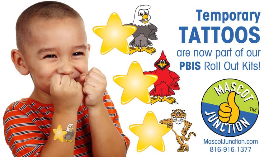 Temporary tattoos school mascot