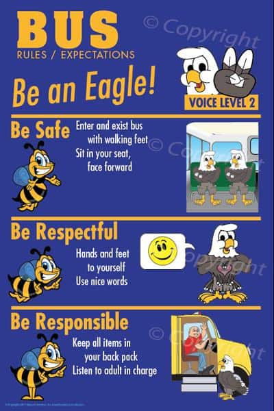 PBIS Posters Bus Rules Eagle
