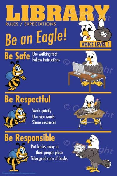 PBIS Posters Library Rules Eagle