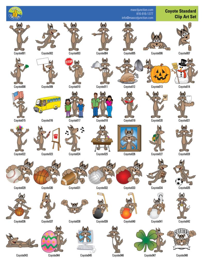 Coyote Mascot Clip Art
