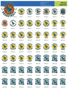 Broncos Mascot Graphic Clip Art