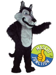 Fierce Black Wolf Mascot Costume