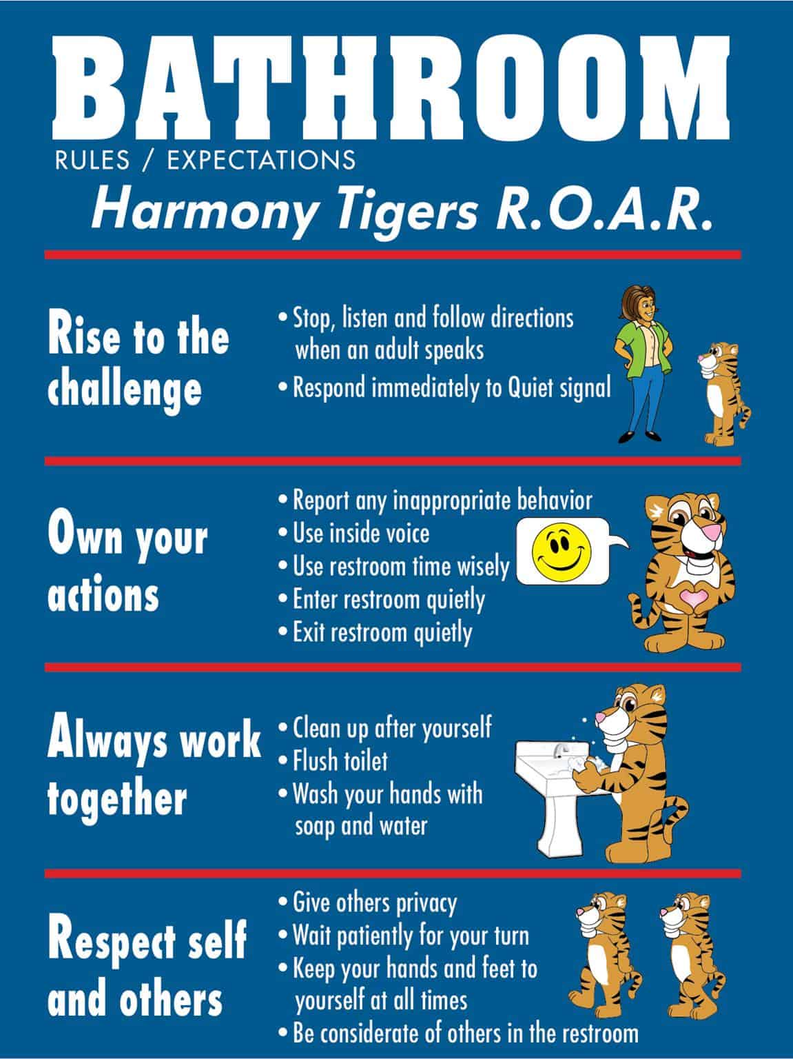 Bathroom Rules Poster Mascot Junction