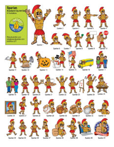 Spartan Mascot Clip Art Graphic Illustrations