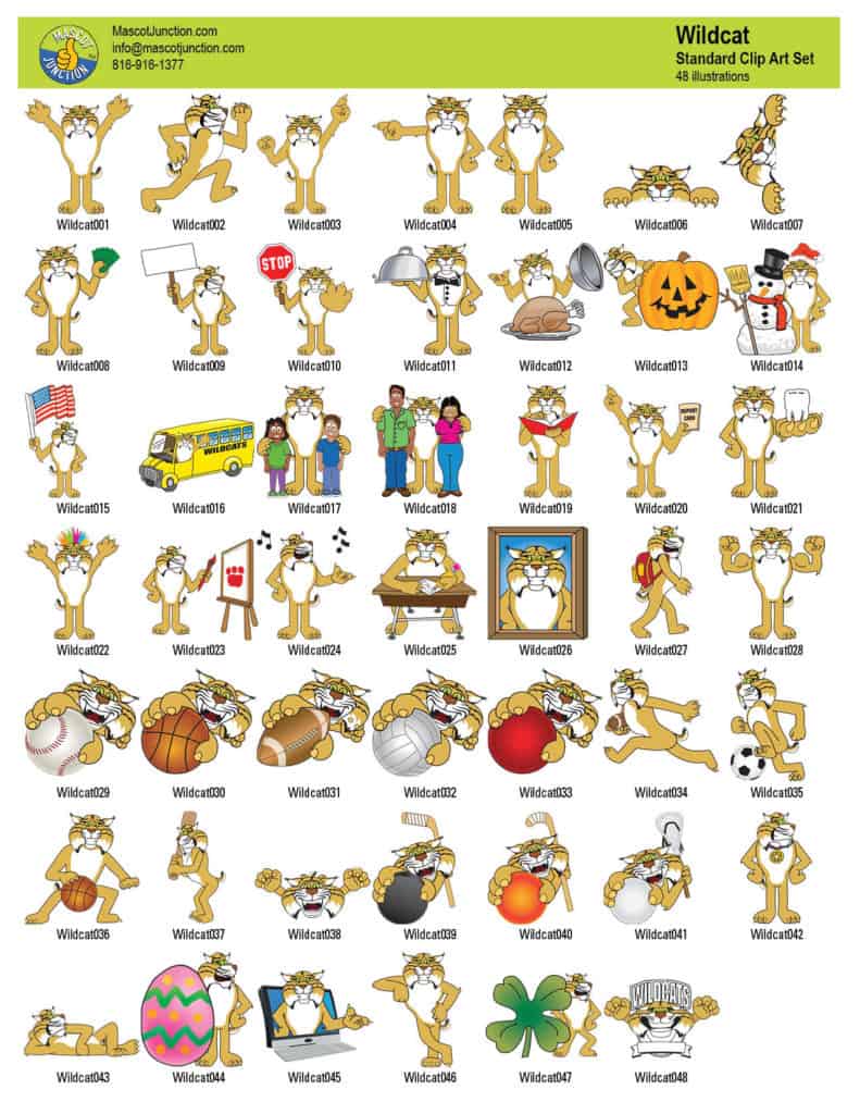 Wilcat Mascot Illustrations