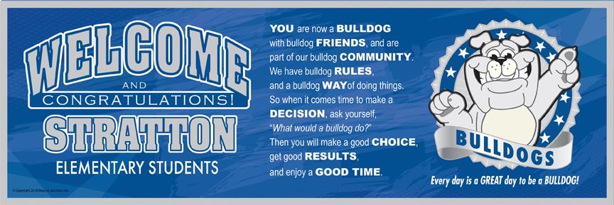 Bulldog Welcome Message Banner