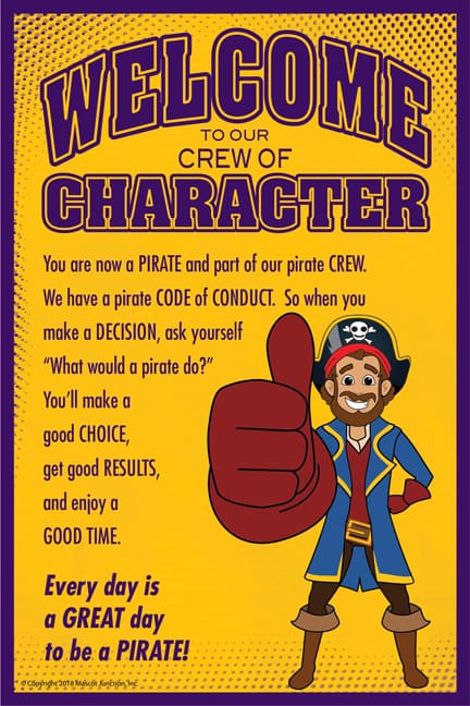 Welcome Poster Pirate Mascot