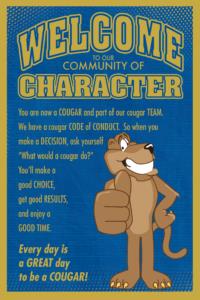 Welcome Poster Cougar Mascot Character