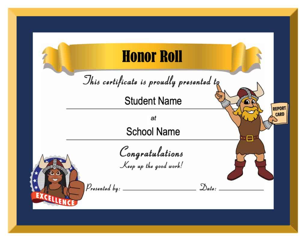 Honor Roll Certificate Viking