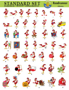 Roadrunner Mascot Clip Art Red