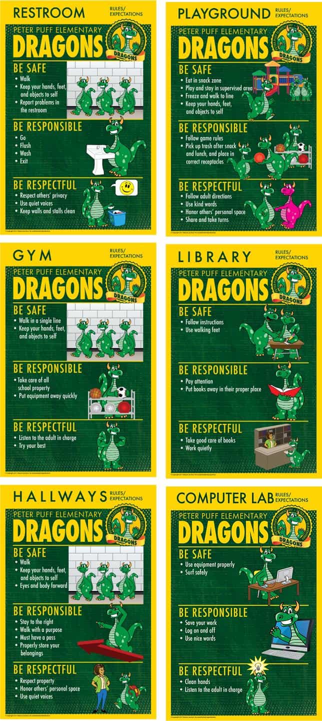 PBIS Rules Posters dragon