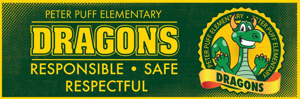 PBIS Theme Banner Dragon Mascot