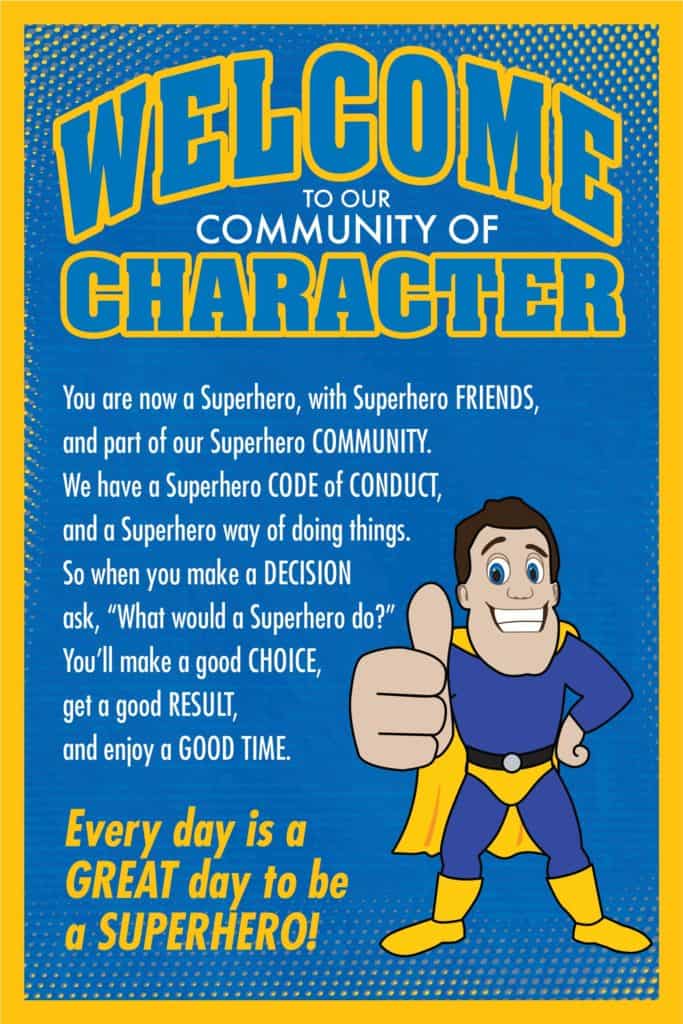 Super Hero Welcome Poster - Mascot Junction