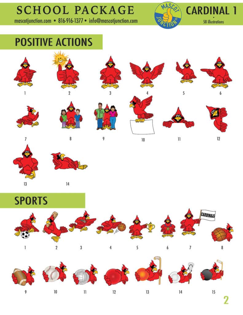 Cartoon Cardinal School Mascot Clip Art, The cardinal masco…