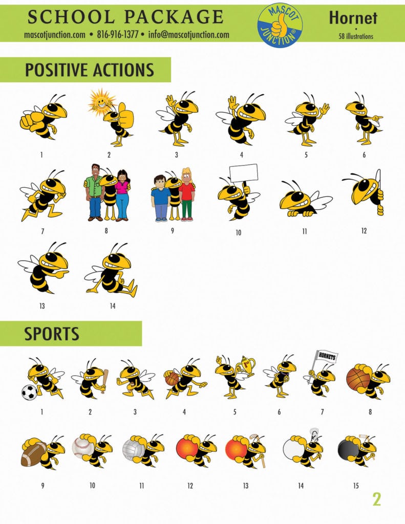 Hornet Mascot Clip Art School 2