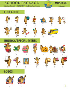 Mustang Mascot Clip Art School 1