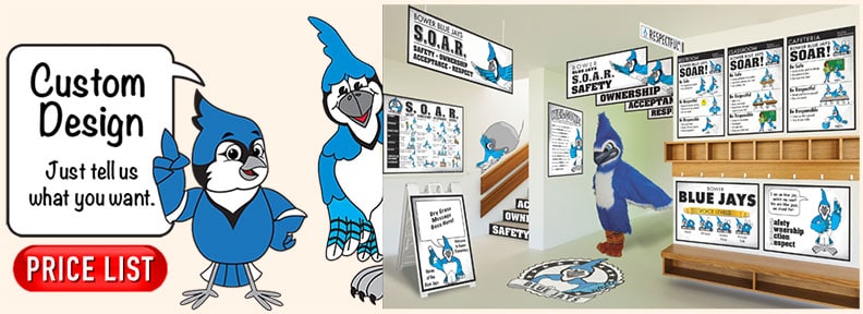 Blue Jay Mascot- School Posters & Banners