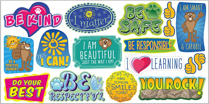 Positive Affirmation Stickers School Wall - Mascot Junction