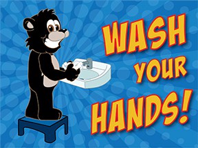 Wash Hands Black Bear
