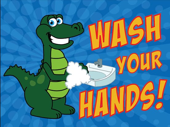 Wash Hands Gator Poster