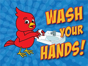 Wash Hands Red bird